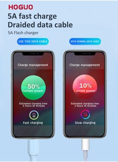 HOGUO 1 Meter USB Type-C Cable Output 5A Data Sync Quick Charging Blue  - Image 5
