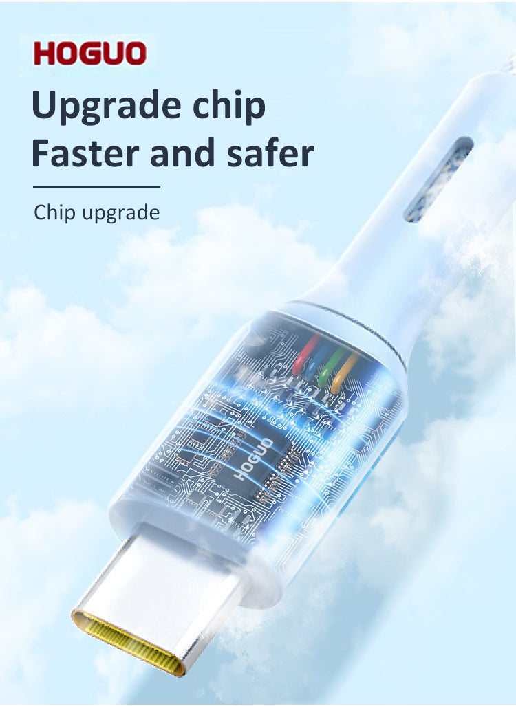 HOGUO - 1 Meter USB Type-C Cable Output 5A Data Sync Quick Charging Blue - Image 1