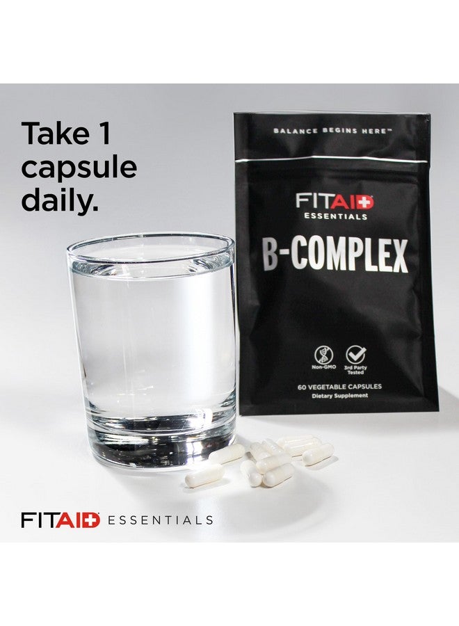 LIFEAID FITAID B-Complex Capsules, Methylated B Vitamins (B1, B2, B3, B6, B12, Folate, Biotin) for Weightlifting, Running, Cycling, Energy, Metabolism, 2 Month Supply, 60 Count Veggie Capsules - Image 2