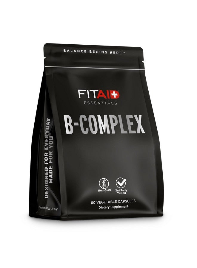 LIFEAID FITAID B-Complex Capsules, Methylated B Vitamins (B1, B2, B3, B6, B12, Folate, Biotin) for Weightlifting, Running, Cycling, Energy, Metabolism, 2 Month Supply, 60 Count Veggie Capsules - Image 1