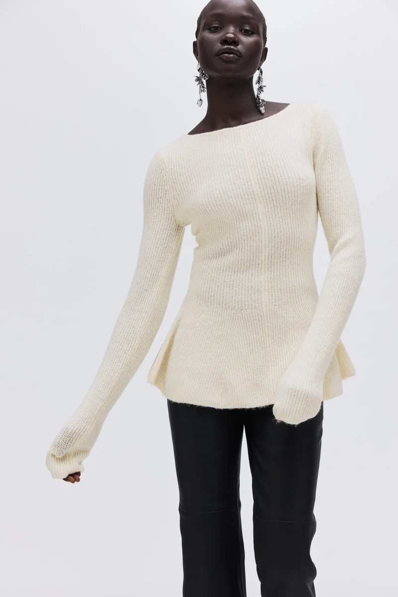 H&M Rib-knit peplum top