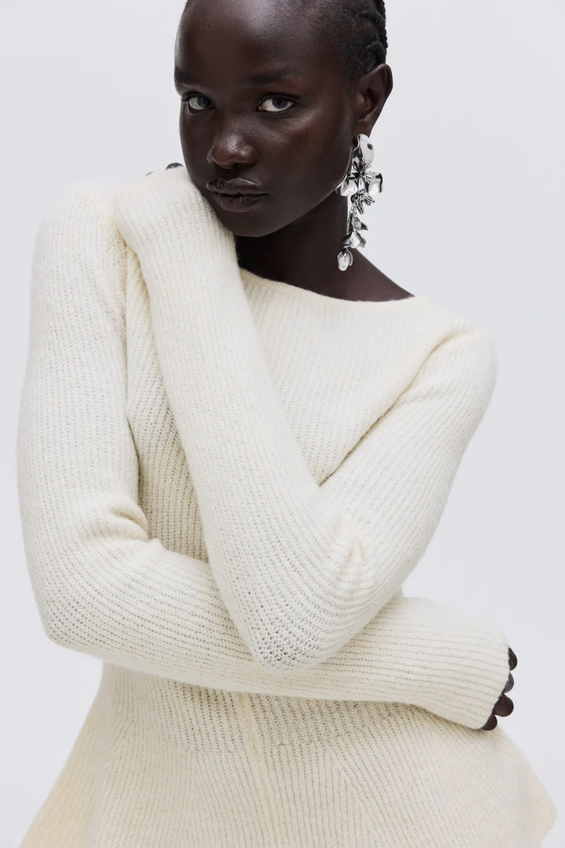 H&M Rib-knit peplum top