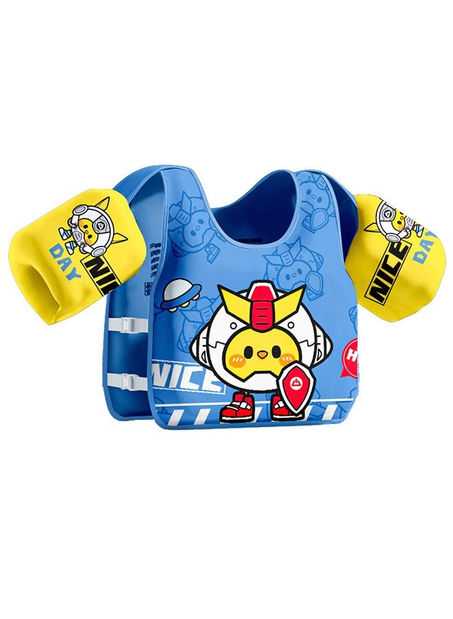 Swim Arm Band for Kids, Toddler Swim Vest Cute Cartoon Swimming Wings Pool Floats Sleeve 2-7 years old baby learning swimming equipment Children Water Sports Learning Swim Vest (Mecha Chicken) - Image 1