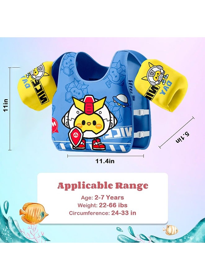 Swim Arm Band for Kids, Toddler Swim Vest Cute Cartoon Swimming Wings Pool Floats Sleeve 2-7 years old baby learning swimming equipment Children Water Sports Learning Swim Vest (Mecha Chicken) - Image 3