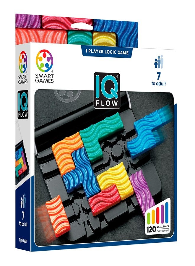 SmartGames IQ Flow – Travel Logic Sliding Puzzle Game with 120 Challenges, STEM Brain Teaser for Kids and Adults, Compact Single Player Sliding Puzzle, Ages 7+ - Image 2