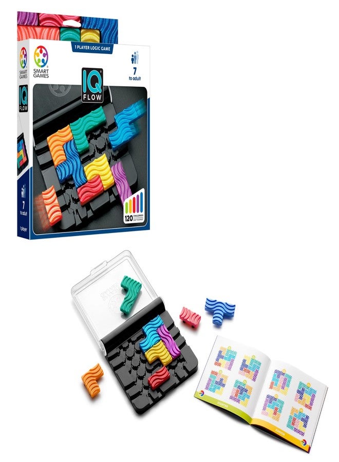 SmartGames IQ Flow – Travel Logic Sliding Puzzle Game with 120 Challenges, STEM Brain Teaser for Kids and Adults, Compact Single Player Sliding Puzzle, Ages 7+ - Image 1