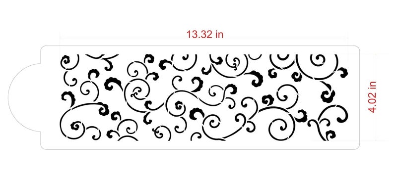 Designer Stencils C358 Leafy Scroll Cake Stencil BeigeSemiTransparent - Image 5
