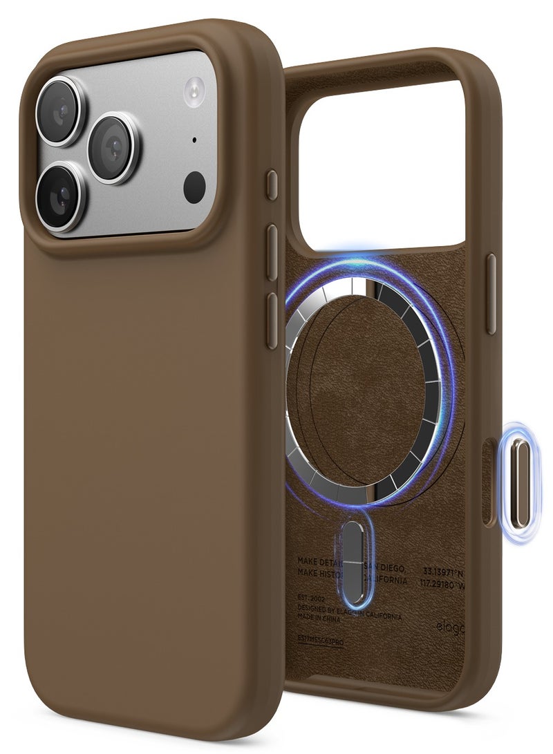 Elago Magnetic Liquid Silicone for iPhone 17 Pro case cover [Camera Control Button Cover] compatible with MagSafe Shockproof - Brown - Image 1