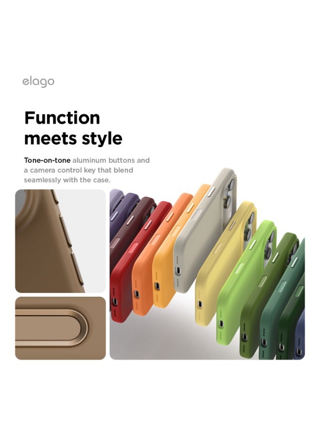 Elago Magnetic Liquid Silicone for iPhone 17 Pro case cover [Camera Control Button Cover] compatible with MagSafe Shockproof - Brown - Image 4
