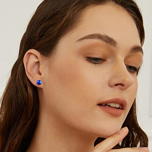 VOLUKA Titanium Earrings for Sensitive Ears, 4 Pairs Screw Back Hypoallergenic Surgical Grade Titanium Cubic Zirconia Stud Earrings for Women Men - Black Colorful - Image 4