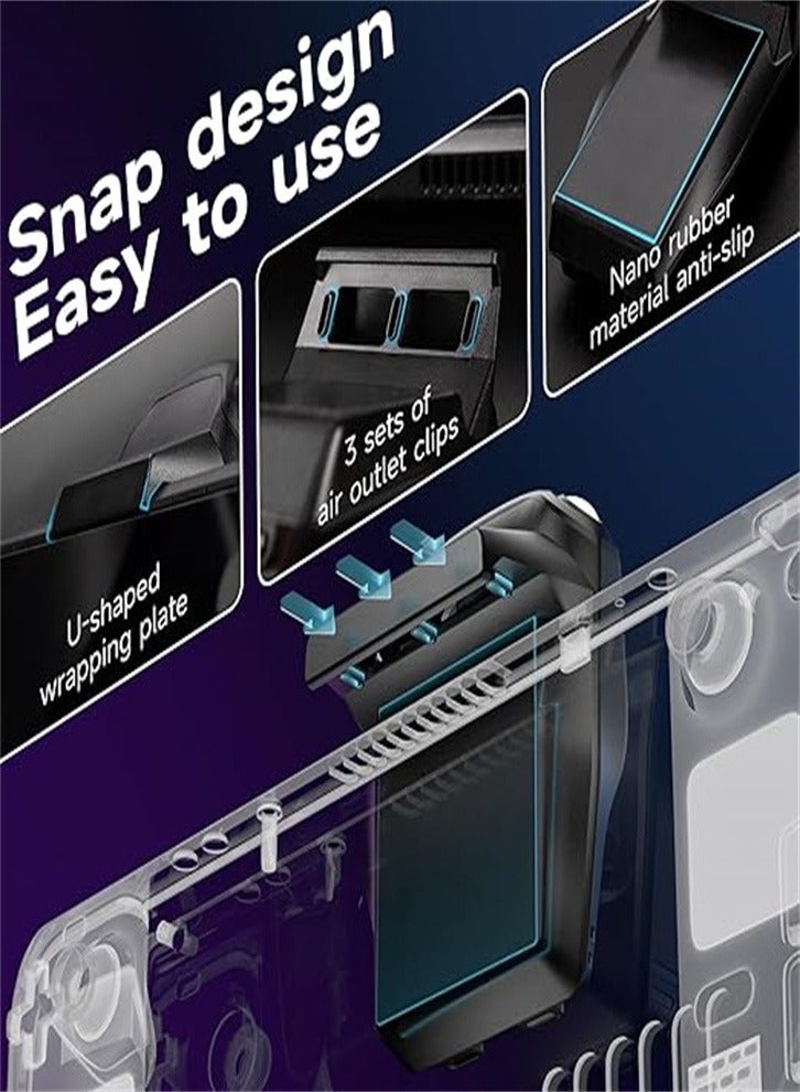 EasySMX D10 Steam Deck Fan, Steam Deck Cooling Fan, Exhaust Cooling System, LED Indicator, Lightweight, Fast Cooling Cooler for Steam Deck, Steam Deck Accessories - Black - Image 5