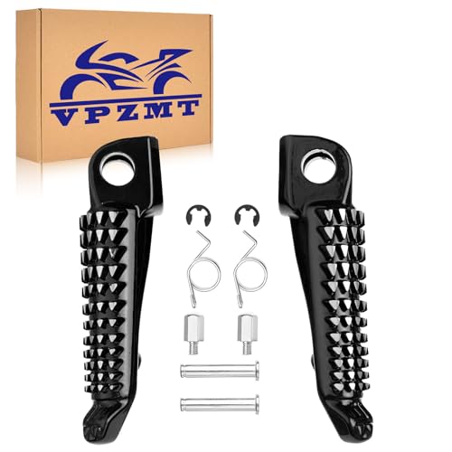 VPZMT Motorcycle Front Foot Pegs/Footrests for kawasaki ZX6R ZX10R 650R EX650 Z750 Z750S Z1000 ER-6N ER-6F ER6 (Bright black) - Image 1