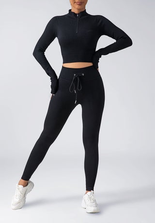Seamless Yoga Set Zip Jacket Drawstring Pants Black Top Trousers suit - pzsku/Z7837A48E4E6D0C9D11EDZ/45/1746232214/76109459-4825-4e42-be0e-668f33225cd7