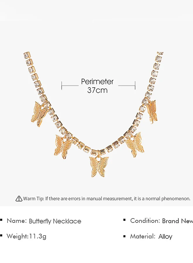 Take Two Embellished Butterfly Charm Necklace