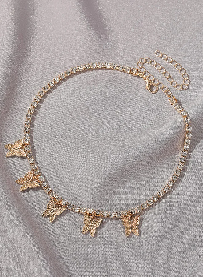 Take Two Embellished Butterfly Charm Necklace
