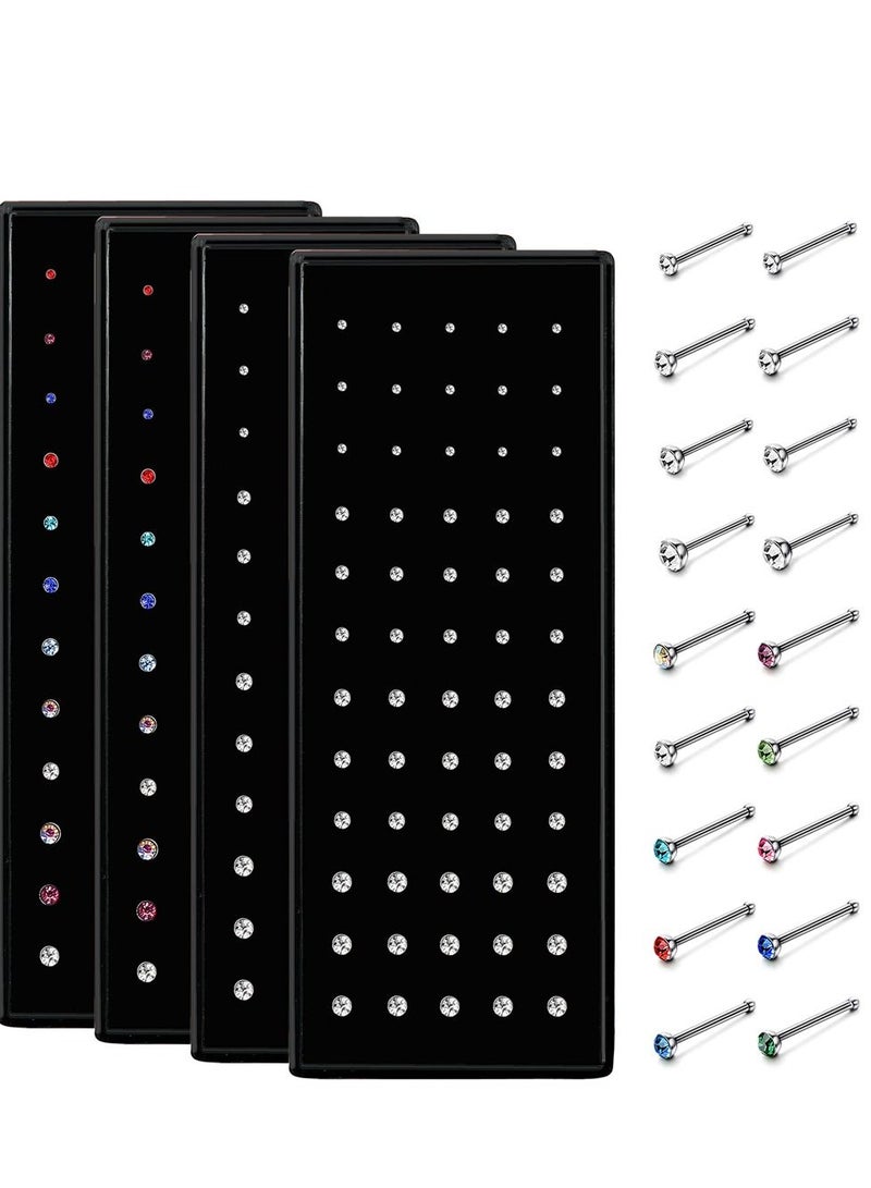 سيوسي 60-240 قطعة رجالي هيبوالرجينيك مسمار الأنف 316L الفولاذ المقاوم للصدأ تشيكوسلوفاكيا الأنف ثقب المجوهرات لام على شكل خاتم الأنف مسمار العظام ثقب المسمار 20g-22g 1.5mm 2mm 2.5mm 3mm - Image 1