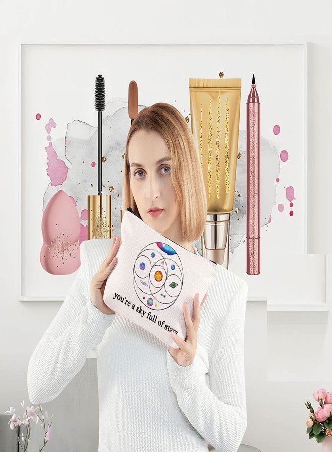 LEVLO Music Band Cosmetic Make Up Bag Star Moon Sun Lover Gift You'Re a Sky Full Of Stars Make Up Zipper Bag(You'Re a Sky Full Of Stars) - Image 2
