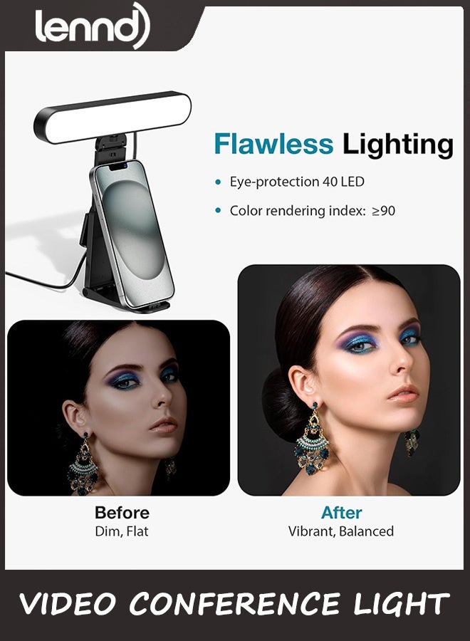 LENND Video Conference Light, On-Camera Video Lights for Monitor Desk LED Streaming Lighting with Remote and Touch Control Selfie Zoom Lighting for Computer Webcam Laptop Podcast, Recording - Image 3