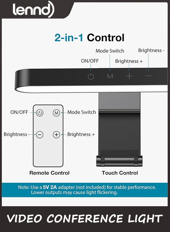 LENND Video Conference Light, On-Camera Video Lights for Monitor Desk LED Streaming Lighting with Remote and Touch Control Selfie Zoom Lighting for Computer Webcam Laptop Podcast, Recording - Image 4