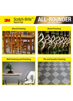 3M Scotch Brite All Rounder Hand Pad, 9"X6", Pack Of 10, Surface Preperation, Cleaning, Deburring, Blending  - Image 4