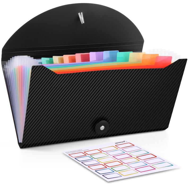 Nicecho Receipt Coupon Organizer, 13 Pockets Small Accordion File Organizer with Labels for Receipt Cards, Bill Business, Coupons Storage, 10.2X 5.1 Inches - Image 1