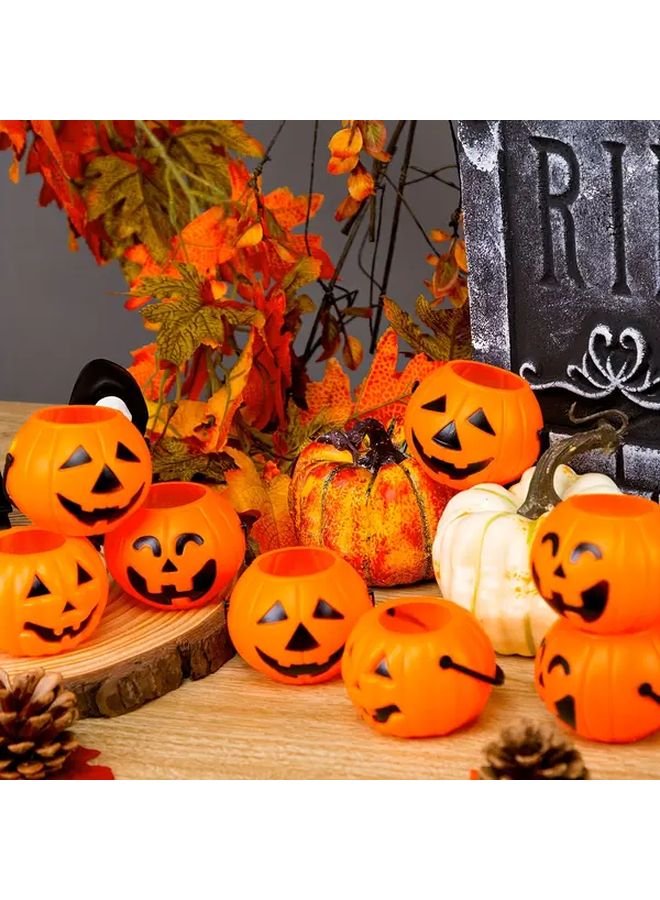 8 Pcs Halloween Pumpkin Bucket Portable Decor Basket Party Supplies - Image 3