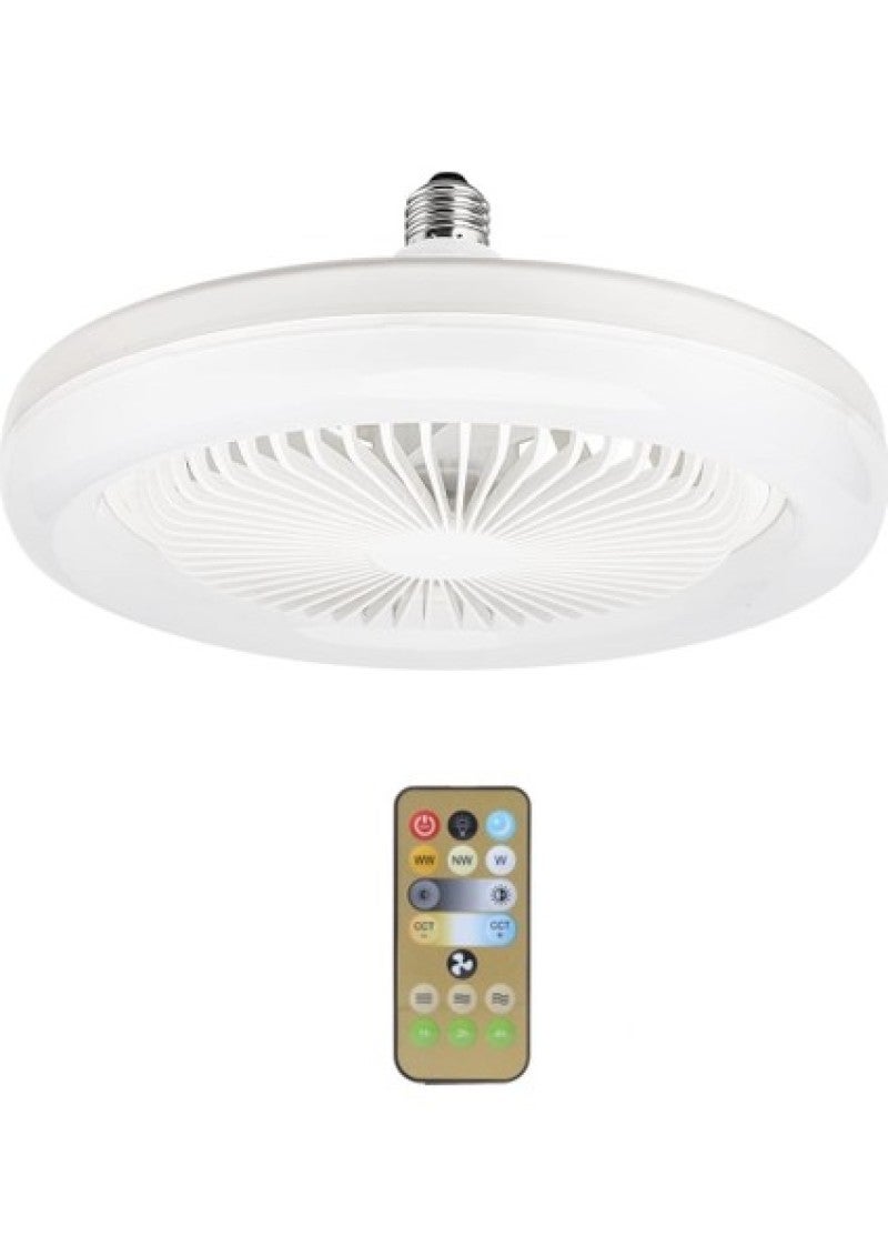 Elegant Fusion 30W Ceiling Fan with E27 Remote Lighting for Bedroom Living Room Switch Control Home Lamp (International)
