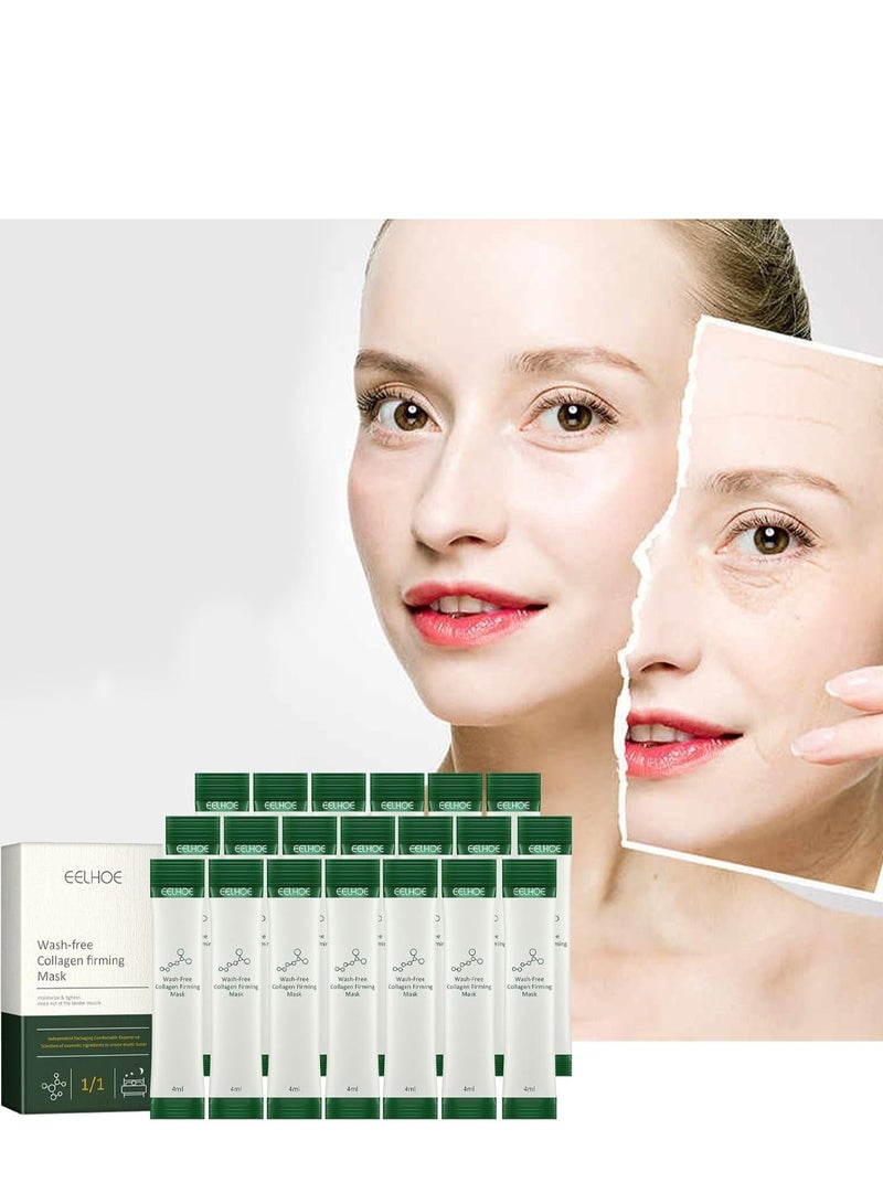 EELHOE 20 Pack Korean Collagen Firming Sleeping Mask - Wash-Free, Skin Brightening, Moisturizing Face Care, Rich in Vitamin C & Hyaluronic Acid, Suitable for All Skin Types - Image 2