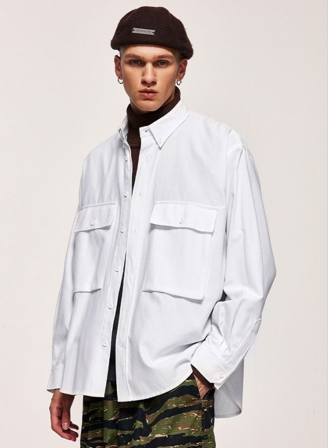 Mei Stylish Unisex Casual Buttondown Trucker Jacket Shirt - Image 1