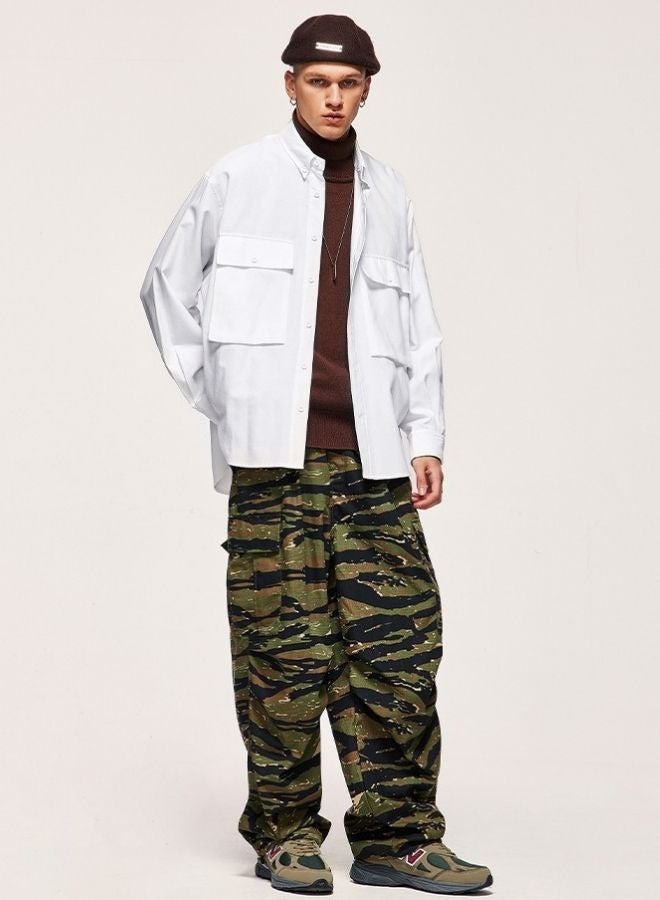 Mei Stylish Unisex Casual Buttondown Trucker Jacket Shirt - Image 4