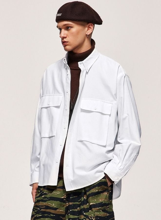 Mei Stylish Unisex Casual Buttondown Trucker Jacket Shirt - Image 2