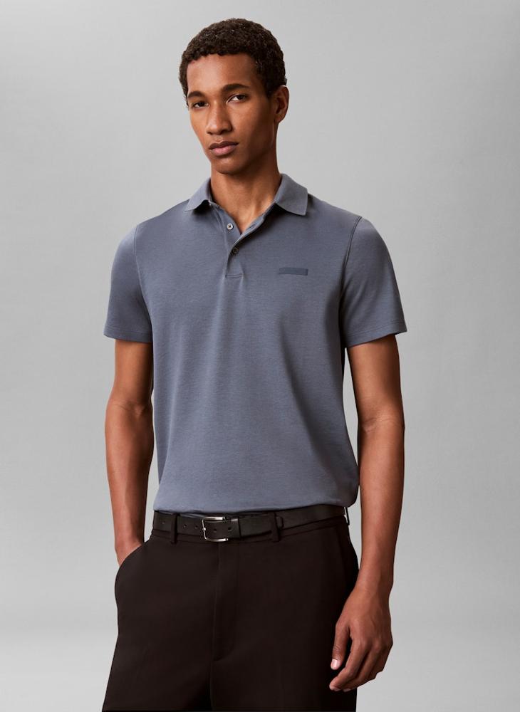 CALVIN KLEIN Slim Cotton Badge Polo Shirt - Image 1