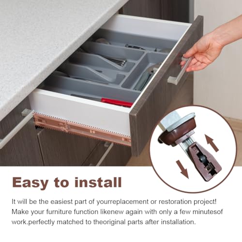 Kwarbeobo Drawer Slides Center Track for Kenlin Rite-Trak II Rails Kit, 16 Inch Drawer Metal Slides with Stop & Roller, Replacement for Dresser Nightstand Wardrobe Cabinet Drawer Tracks and Rails Kits (1 Pack) - Image 5