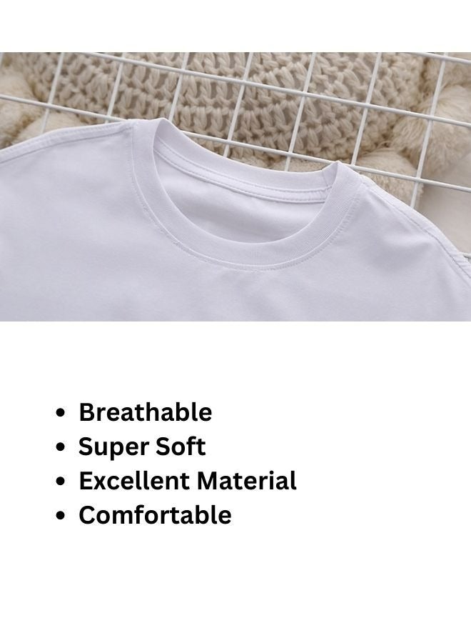 Mei Stylish Girl's Kid Summer 2 Piece Outfit Printed Oversized T-shirt and Tight Short Pant Set - Image 2
