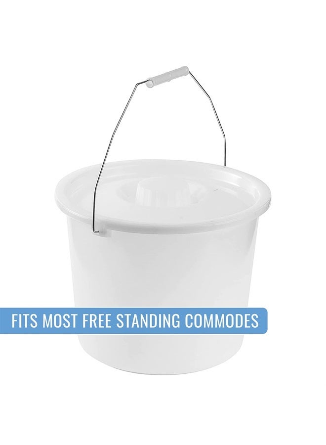 DMI Bedside Commode Replacement Bucket with Lid & Handle, Easy to Clean, Durable or Sturdy, Holds up to 12 Quarts, Universal Pail Chair - Image 4