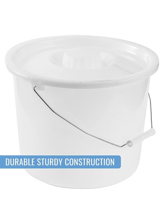 DMI Bedside Commode Replacement Bucket with Lid & Handle, Easy to Clean, Durable or Sturdy, Holds up to 12 Quarts, Universal Pail Chair - Image 2