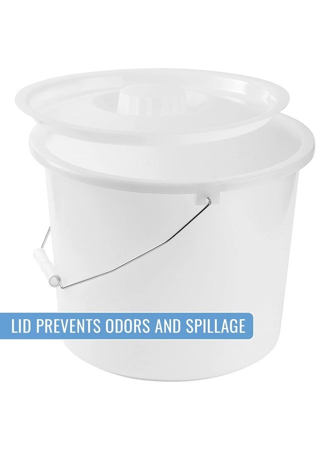 DMI Bedside Commode Replacement Bucket with Lid & Handle, Easy to Clean, Durable or Sturdy, Holds up to 12 Quarts, Universal Pail Chair - Image 3