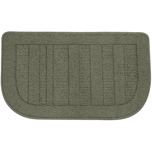 BEQHAUSE 30x18 Inch Kitchen Rug Mat Durable Kitchen Rugs Non-Slip Washable Absorbent Kitchen Mats for Floor Dirt-Resistant Semicircular Kitchen Mat (Green) - Image 1