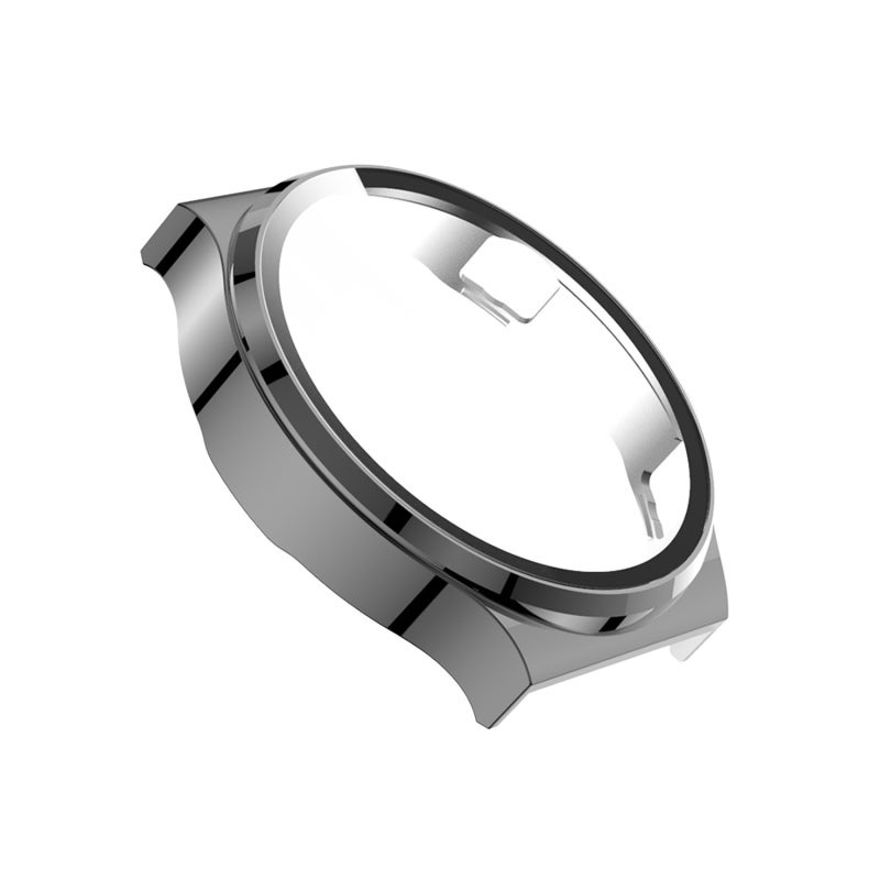46Mm Smartwatch Protective Case: Grey Plating Pc Ultra-Thin Full Coverage Case - Hd Clear Tempered Glass Screen Protector Replacement For Huawei Watch Gt 2 Pro - Image 1