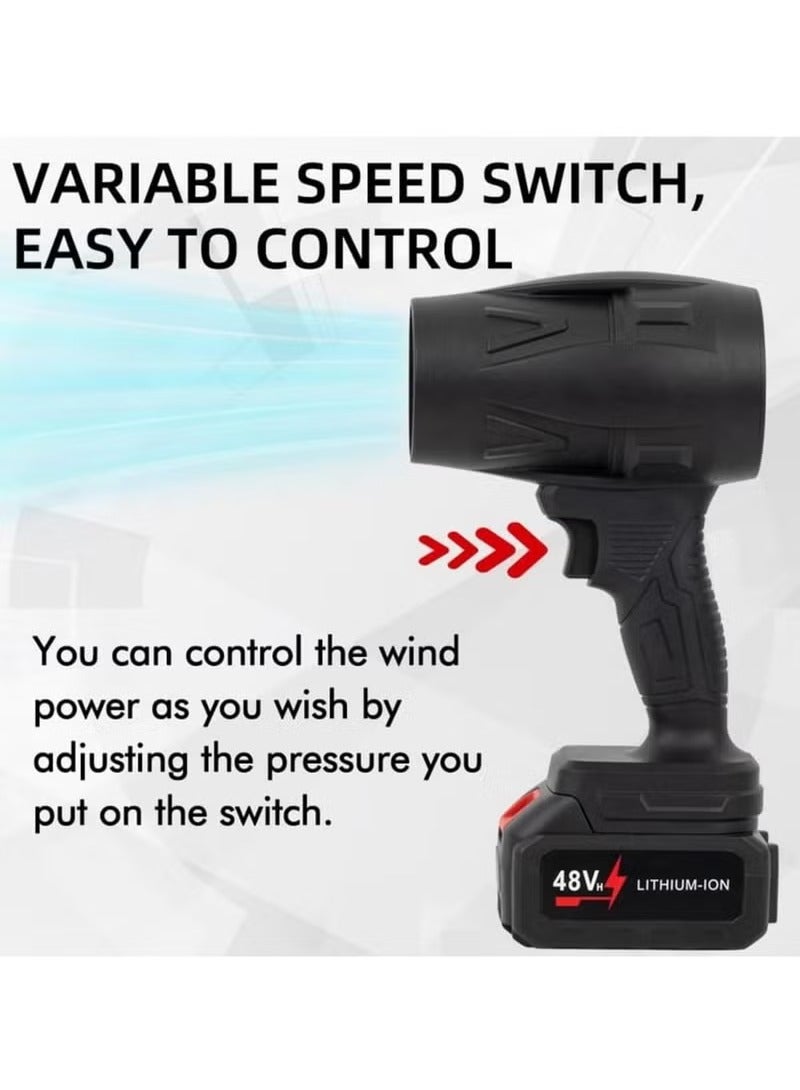 Generic Turbo Jet Blower, Cordless Turbo Super Power Air Duster, Stepless Speed Regulation Jet Dry Blower Car Drying, Car Dryer Air Blower (Black)  - Image 2