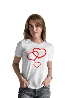 Fashion World Cotton T-shirt Printed with High-quality love hearts