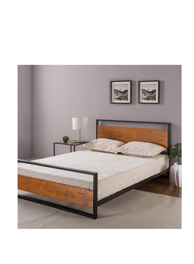 Home Gallery metal bed and wooden platform 190x135x94 