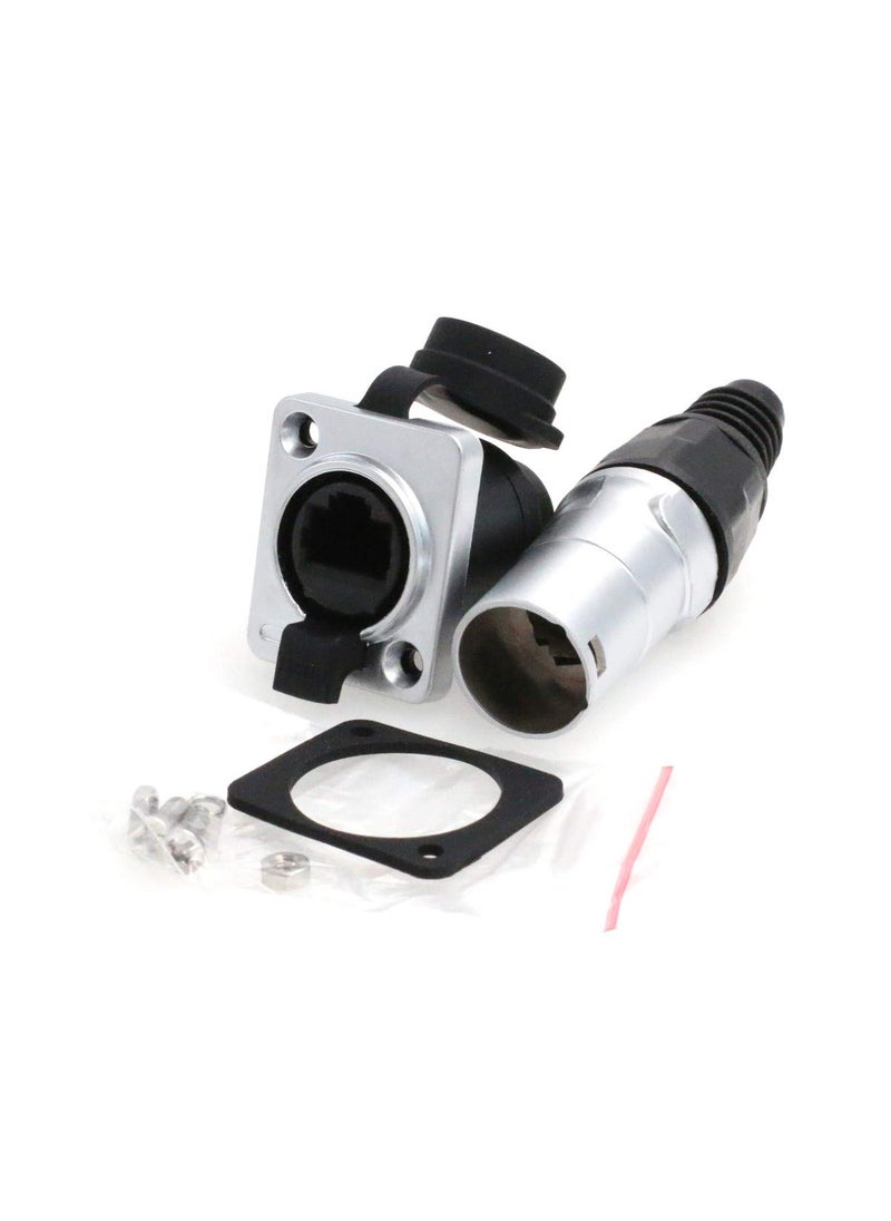 Eonvic Eonvic RJ45 Ethernet CAT5e Shielded Housing Panel Mount Connector Waterproof IP65 Plugs and sockets Metal Round Socket Connector 