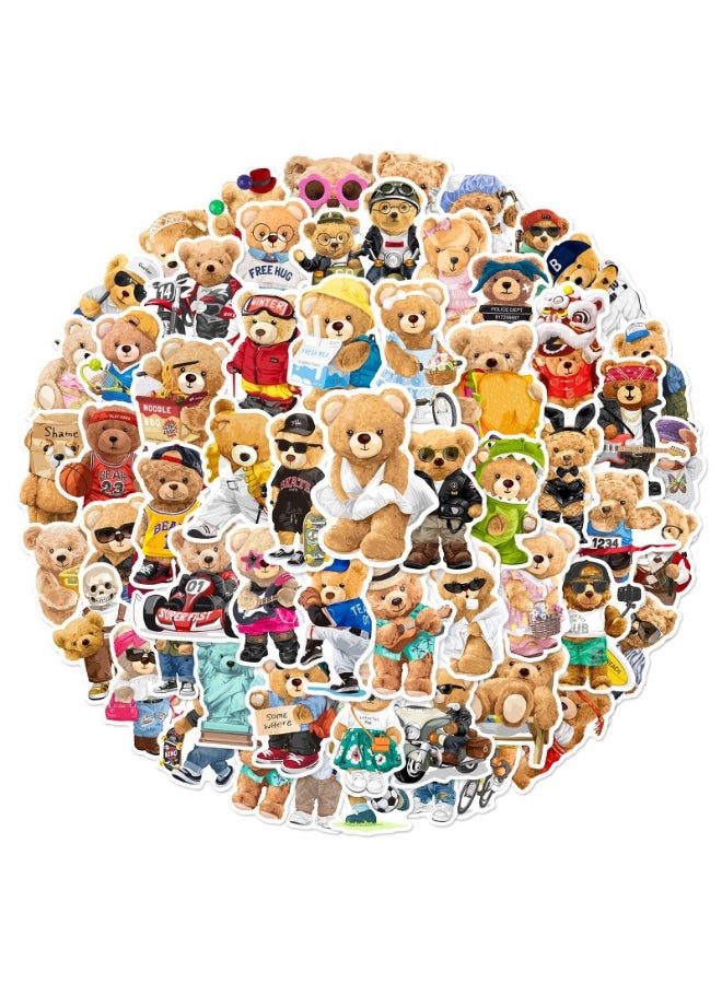 NIBEMINENT 60 Pcs Cute Doll Bear Deco Kit Waterproof Stickers, High Definition Printing Bright Colors, Suitable for Laptop Skateboard Luggage Water Bottle Guitar DIY - Image 2