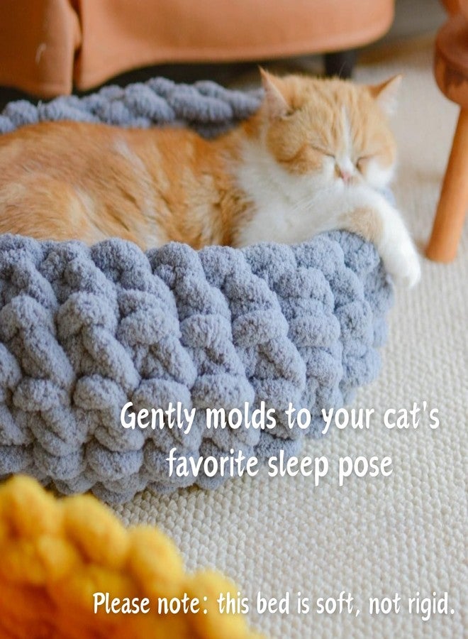Urnat Cat Nest Bed - Premium Handwoven Washable Extra Soft and Warm Indoor House Furniture (Cloud White,Large) - Image 2