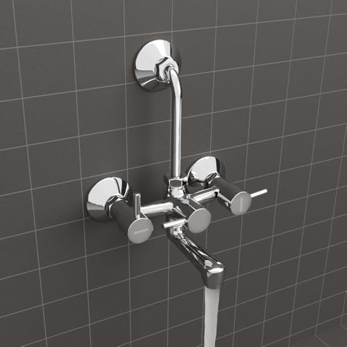Johnson Bathrooms Johnson Coral Wall Mixer 2 in 1 with Bend Pipe | Bathroom Tap, Mixer Tap, Wall Mixer, Kitchen Faucet| Provision for Hot & Cold Water| 10 Years Warranty - Image 1
