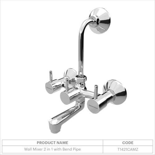 Johnson Bathrooms Johnson Coral Wall Mixer 2 in 1 with Bend Pipe | Bathroom Tap, Mixer Tap, Wall Mixer, Kitchen Faucet| Provision for Hot & Cold Water| 10 Years Warranty - Image 5