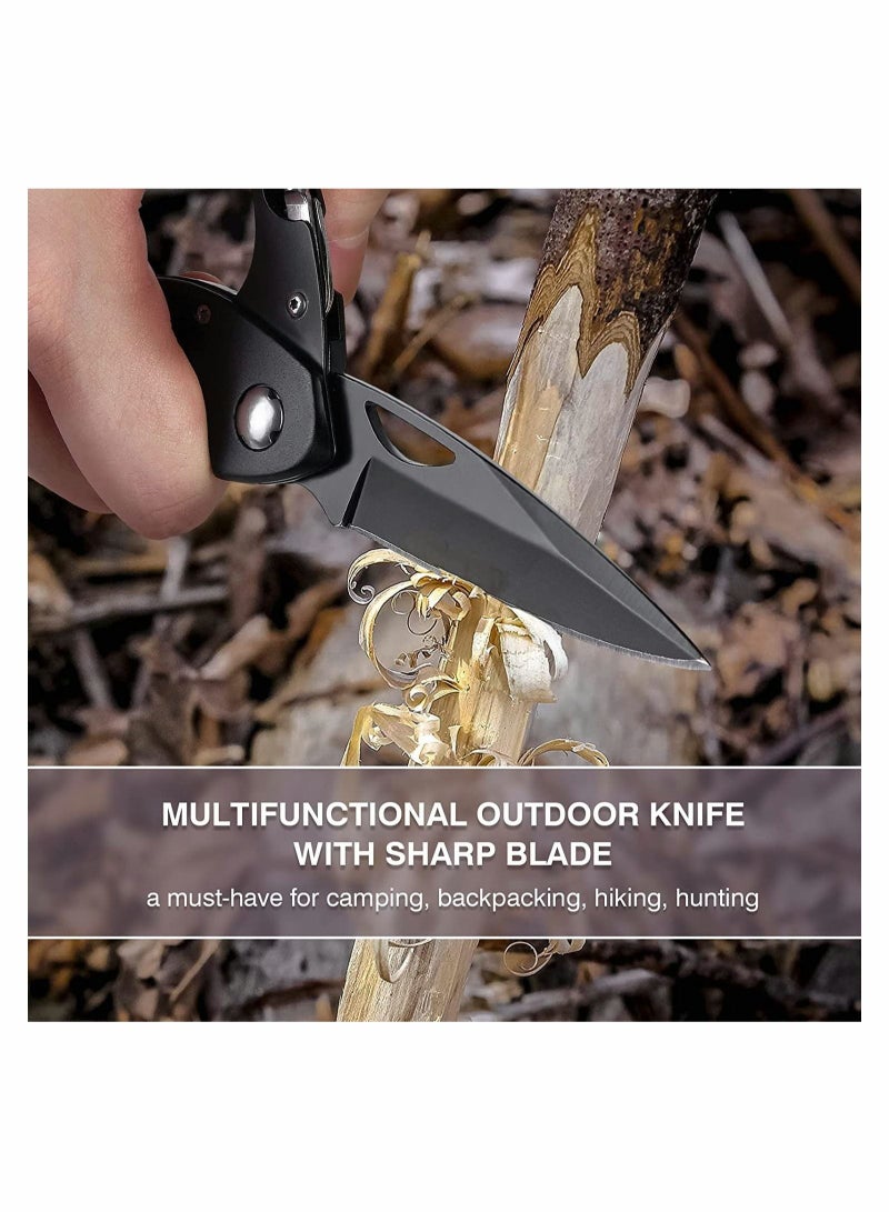 SYOSI Multitool Carabiner with Pocket Knife EDC Carabiners Keychain with Folding Knives Bottle Opener Window Breaker and Screwdriver for Men Survival Gear for Outdoor Camping Hiking  - Image 3