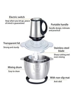 Gonice Electric Meat Grinder, Multi Function Stainless Steel Kitchen Food Processor for Meat Vegetables Onion Garlic Fruits Nuts 2-Speed Control Food Chopper for Home Kitchen Restaurants (3L)  - Image 4