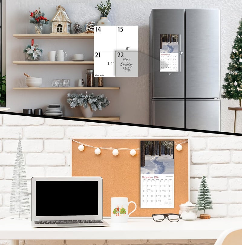 MICASA PRESS Pathways 2026 Mini Wall Calendar 12 Month | 7" x 14" Open | Thick & Sturdy Paper | Holiday Gift | Scenic Nature Calendar 2026 - Image 5